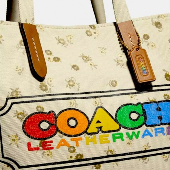 Coach Rainbow Canvas Large Tote New with Tags​ - Picture 2 of 9